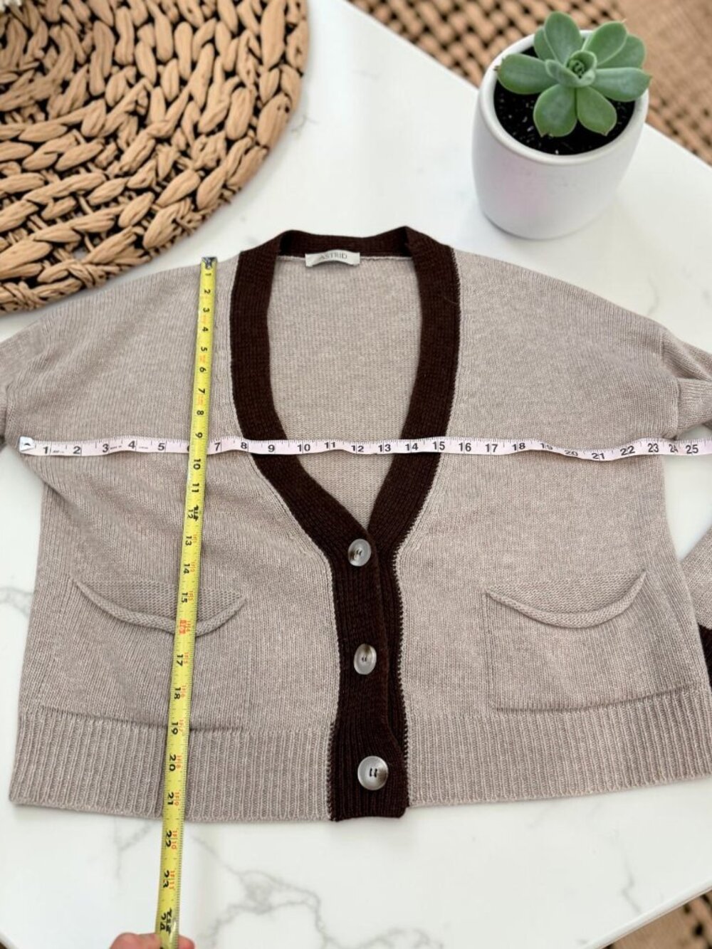 ASTRID Wool Cashmere Blend Button Cardigan One Size Fits Most - Picture 5 of 7